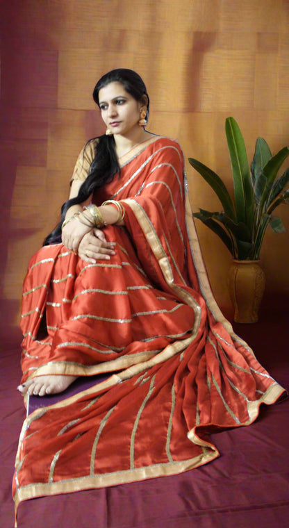 Heavy Zarkan Work Handcrafted Saree - Glitter Gleam
