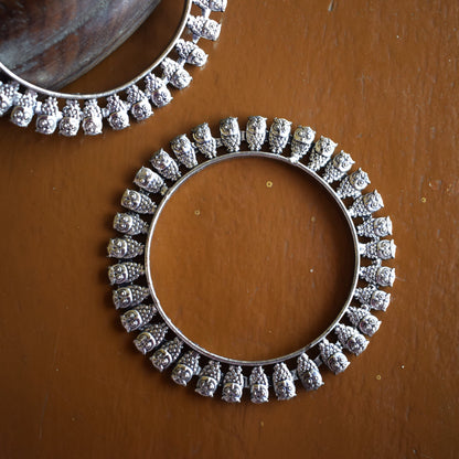 German Silver Owl Bangles (Pair)