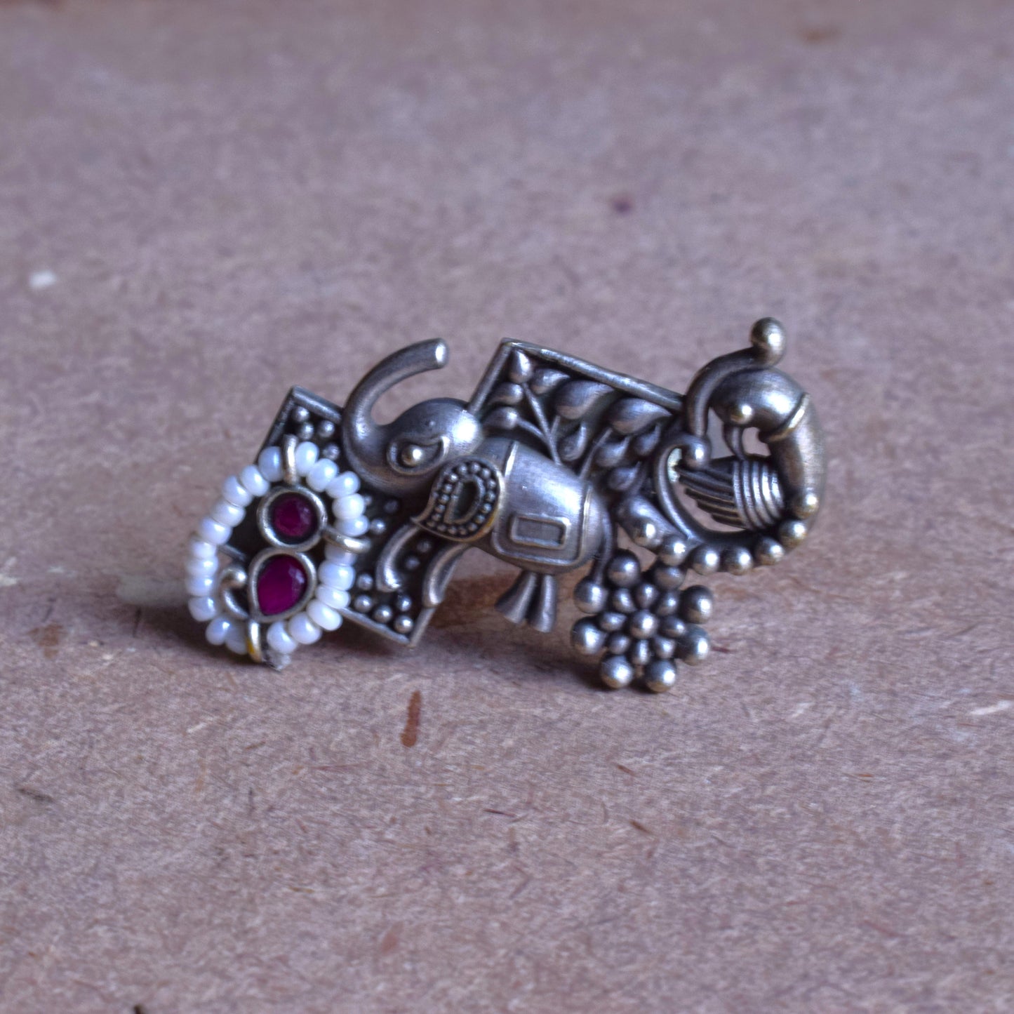 Shahi Savari Elephant Cuff Finger Ring
