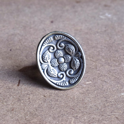 Flora Garden German Silver Finger Ring