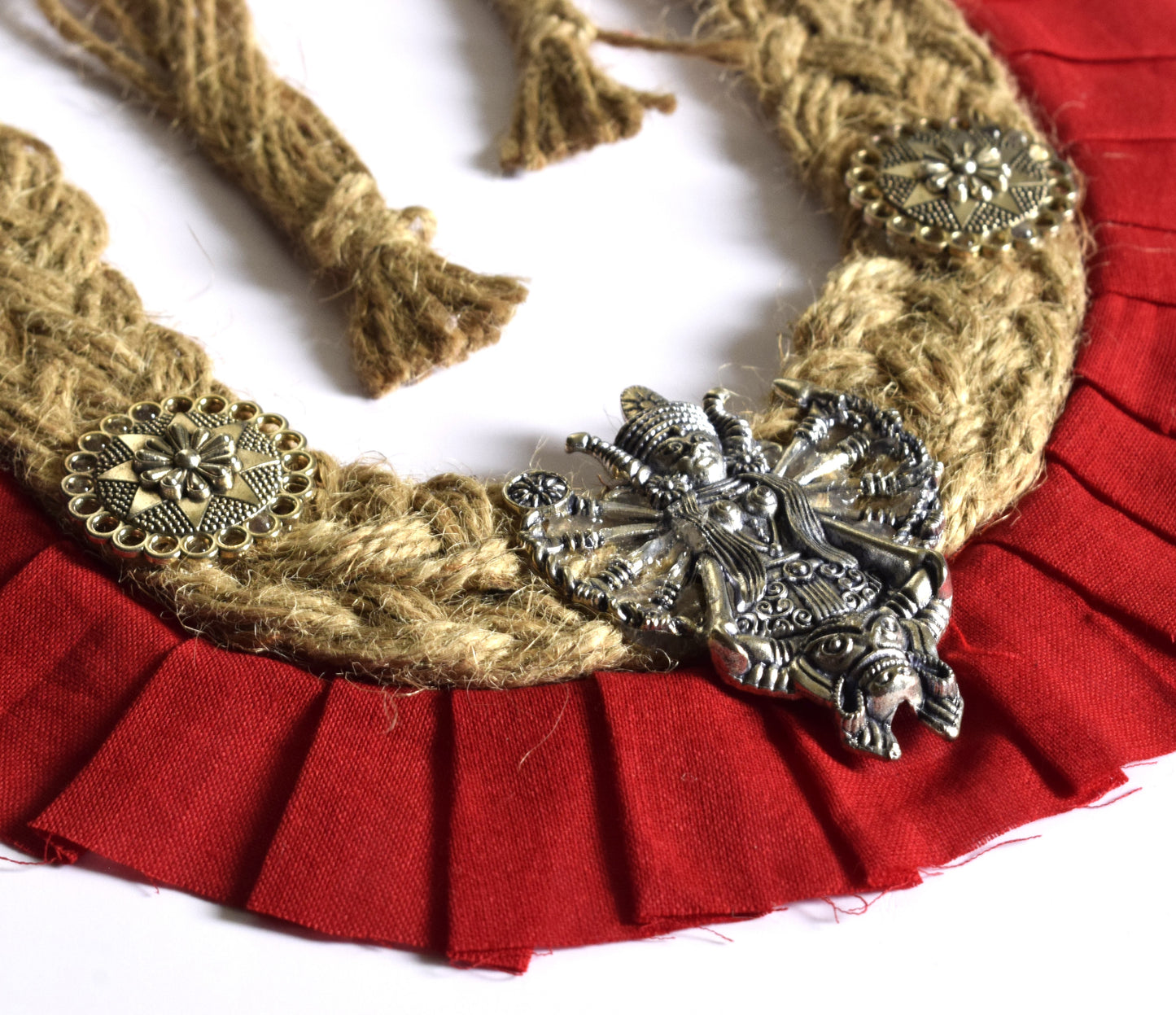 Maa Durga Jute Fabric Necklace Set