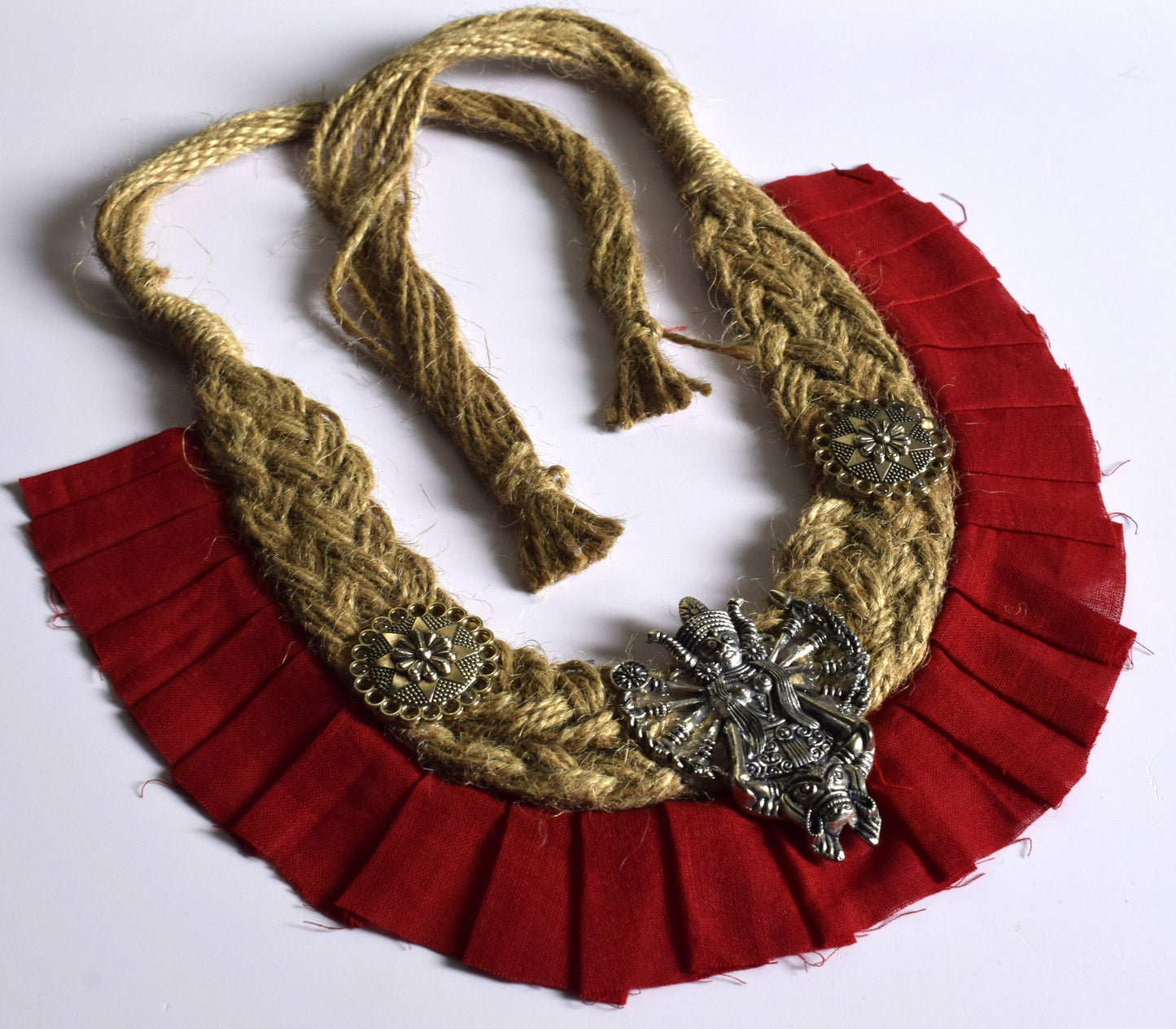 Maa Durga Jute Fabric Necklace Set