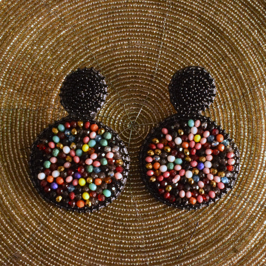 Multicolored Handcrafted Bead Stud Earrings