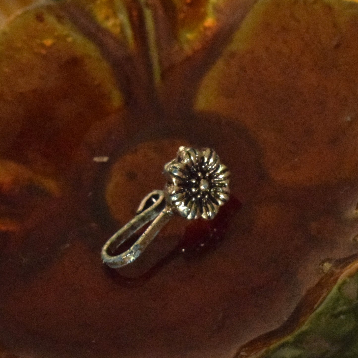 German Silver Chrysanthemum Nose Push Pin