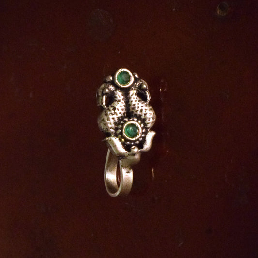 Gandaberunda German Silver Gemstone Nose Push Pin