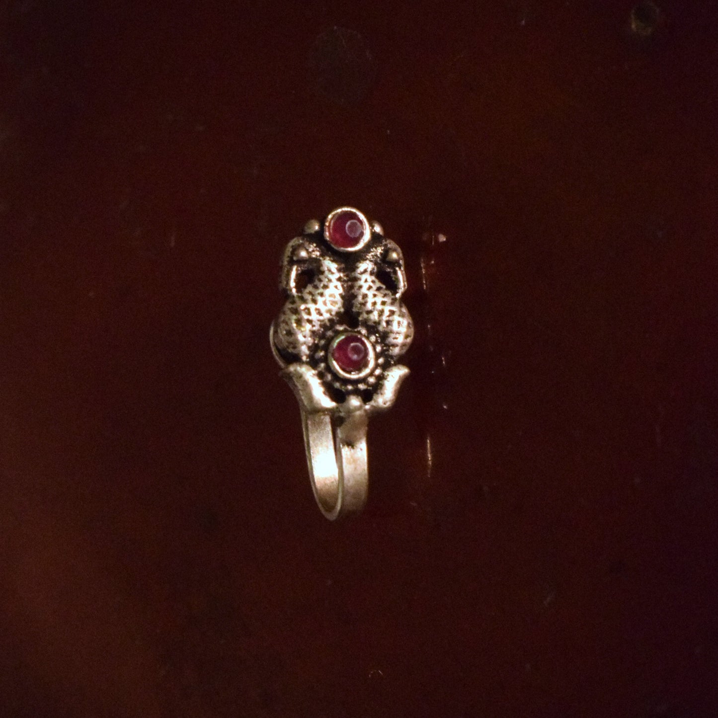 Gandaberunda German Silver Gemstone Nose Push Pin