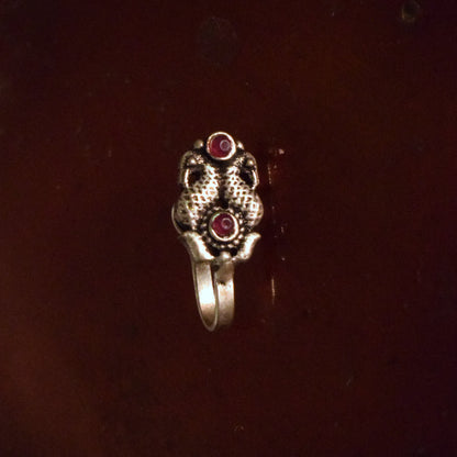 Gandaberunda German Silver Gemstone Nose Push Pin
