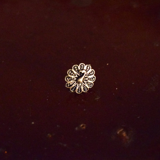 Dancing Peacock German Silver Nose Pin