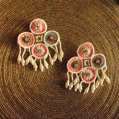 Pastel Heaven Pearl & Bead Handcrafted Stud Earrings