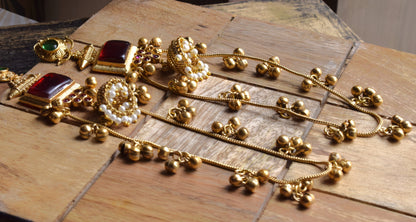Ruby Emerald Jhumka with Ghungroo Kashmiri Latkan
