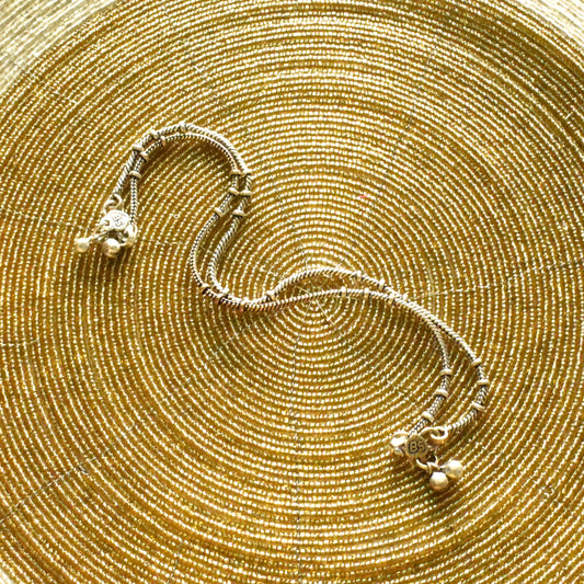 German Silver Dotted Anklet