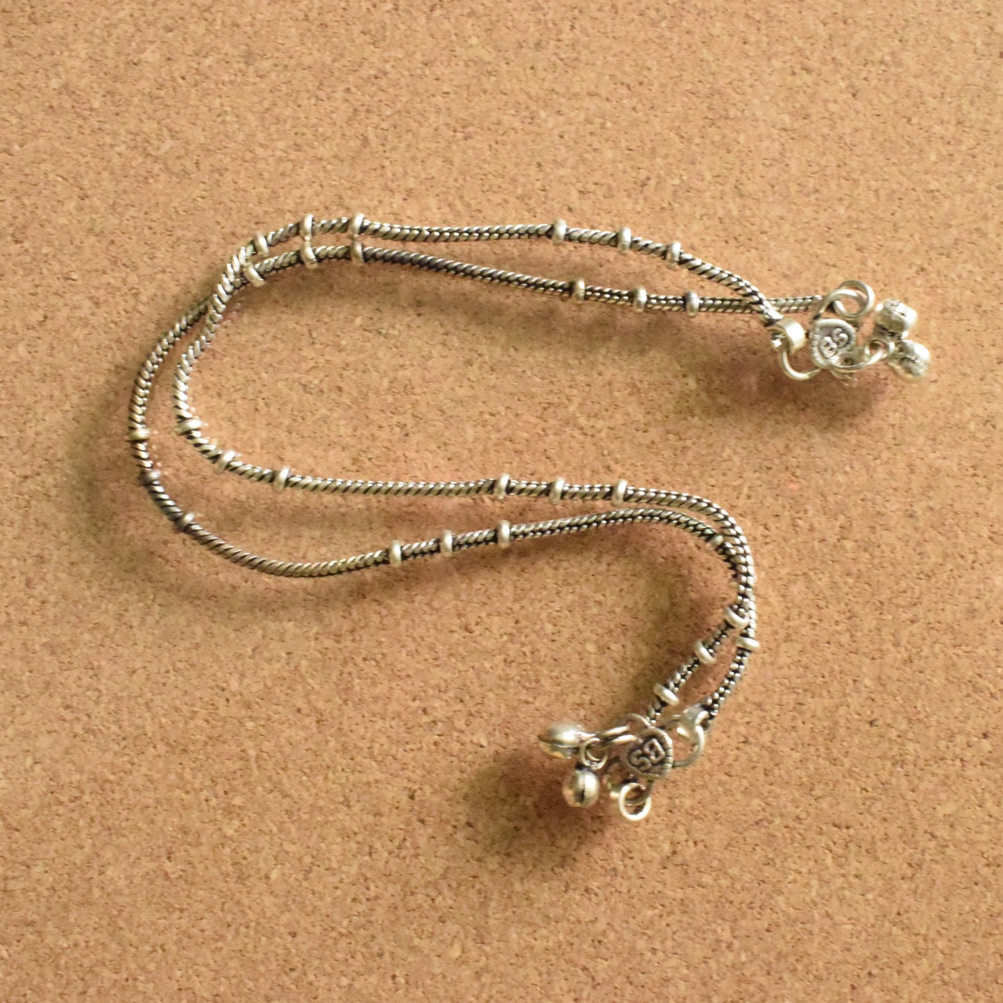 German Silver Dotted Anklet