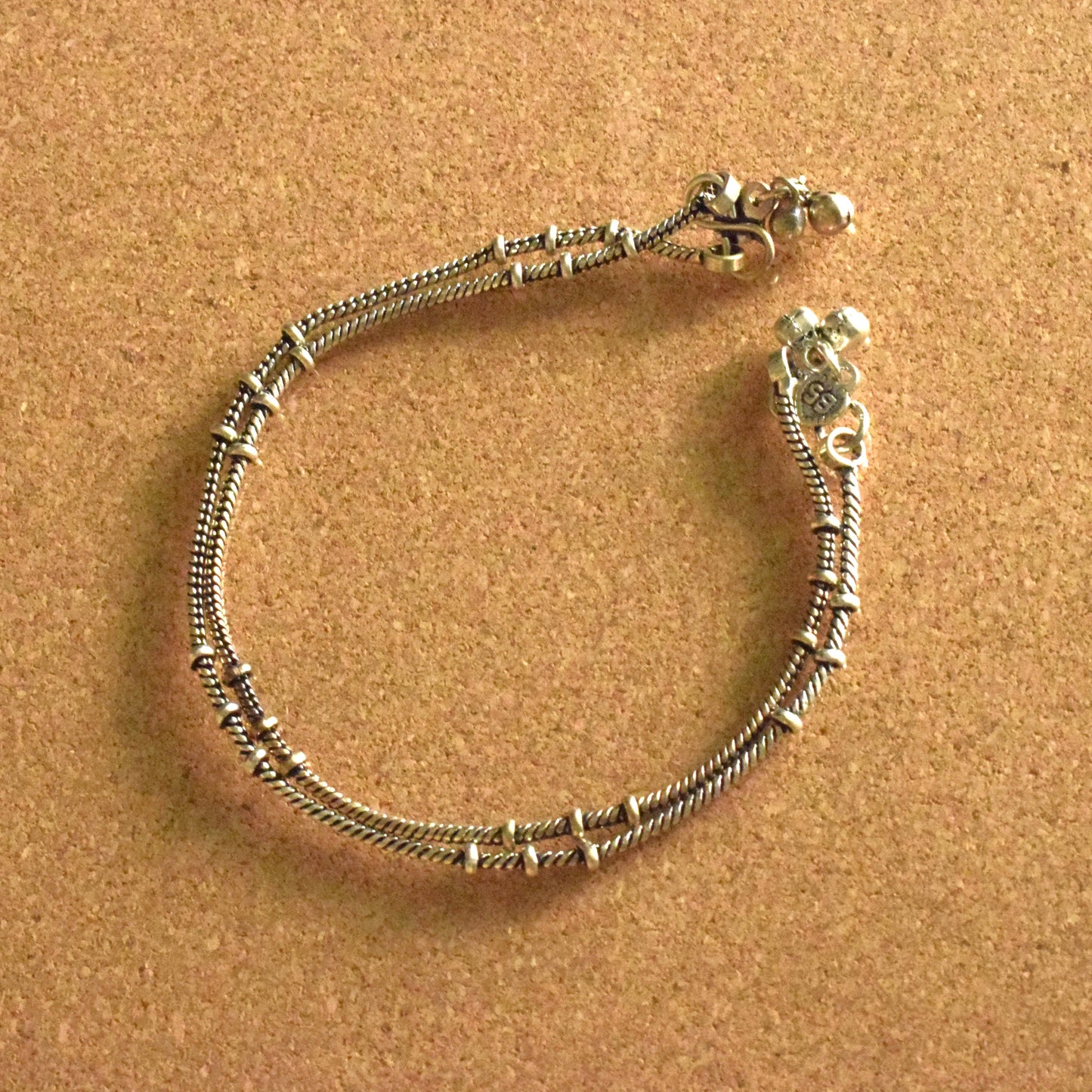 German Silver Dotted Anklet