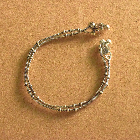 German Silver Dotted Anklet