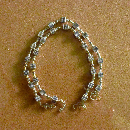 Tribal Cube German Silver Anklet