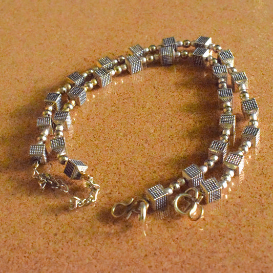 Tribal Cube German Silver Anklet