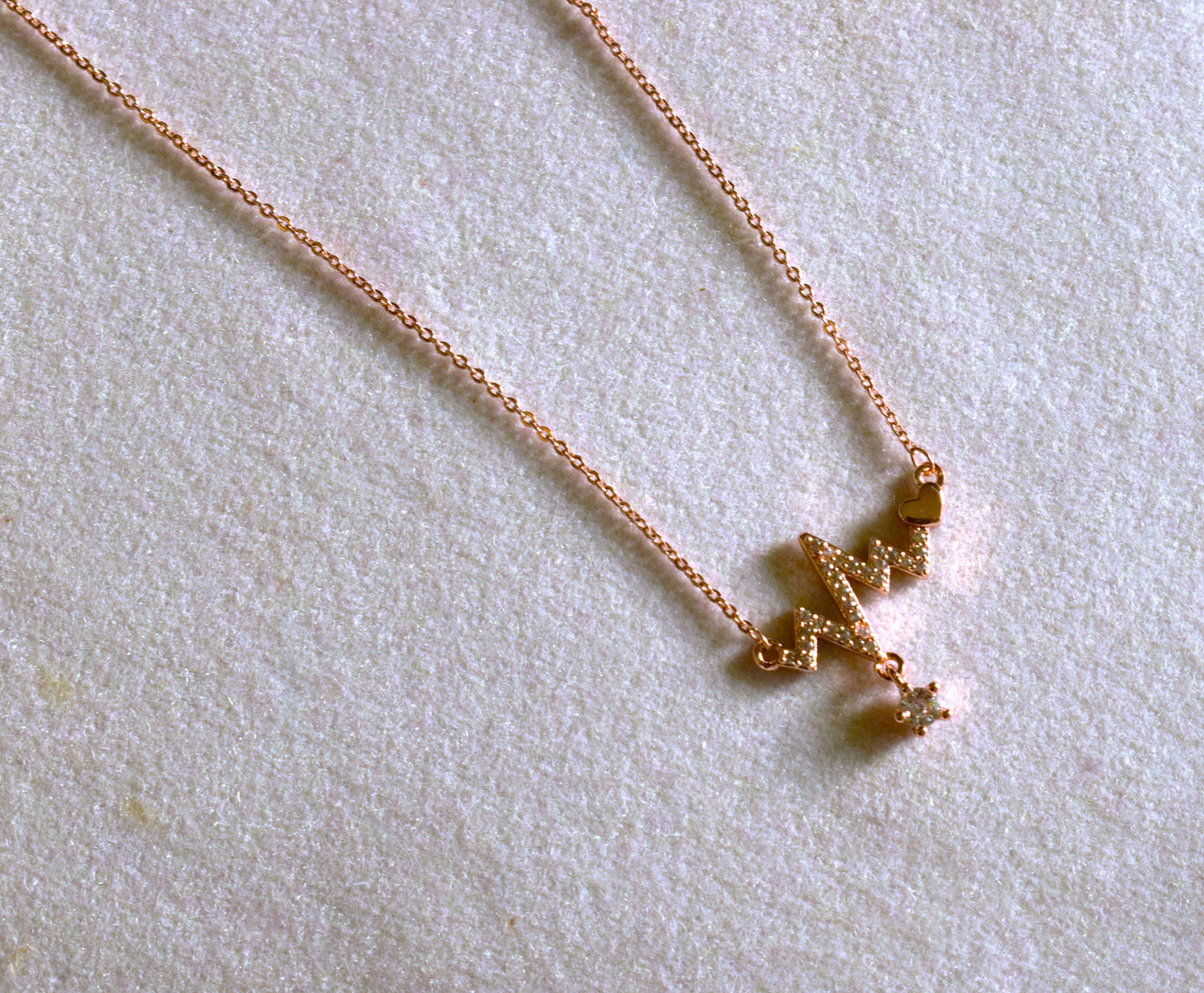 Heartbeat Crystal Dainty Pendant Necklace