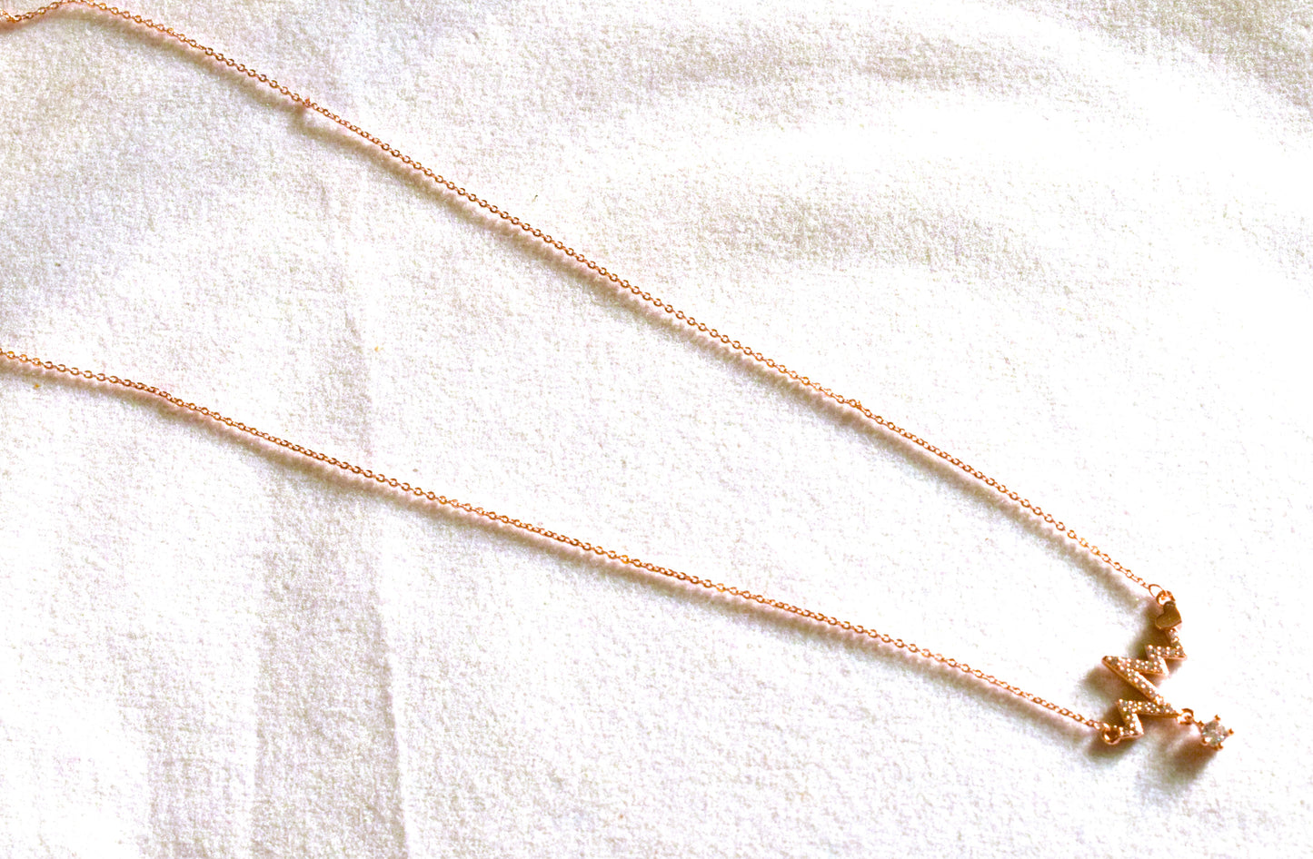 Heartbeat Crystal Dainty Pendant Necklace