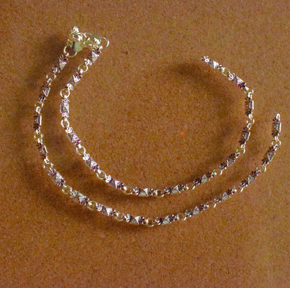 Maroon Meenakari Motif Anklet