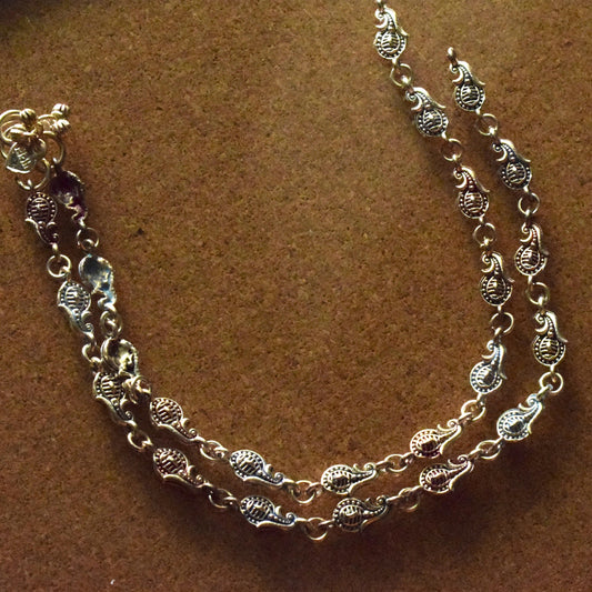Peacock Feather Meenakari Anklet