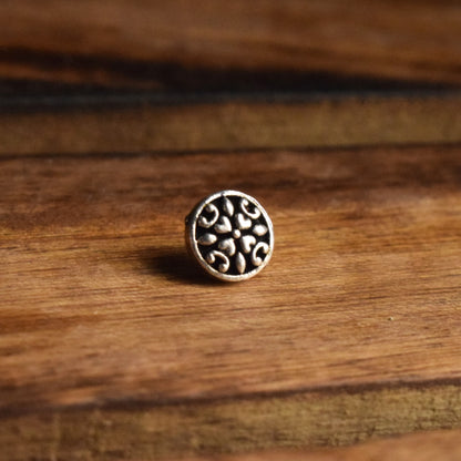 Pushpam German Silver Nose Pin Stud