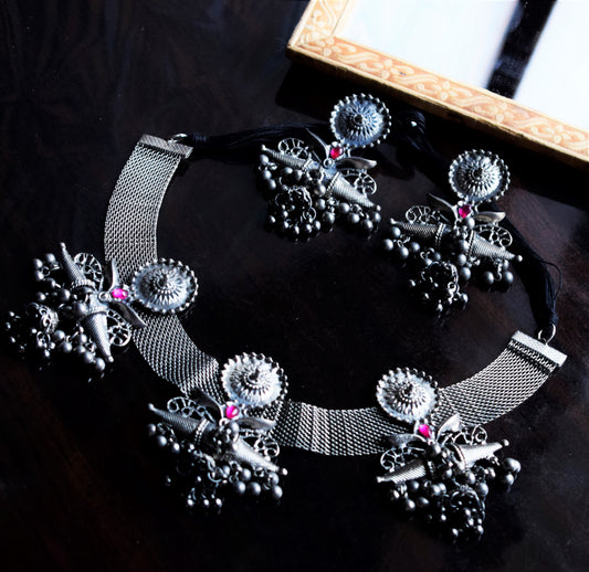 Chandraprabha German Silver Choker Necklace
