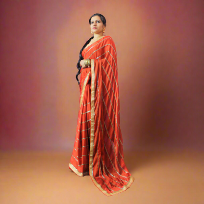 Heavy Zarkan Work Handcrafted Saree - Glitter Gleam