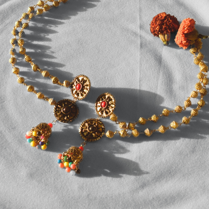 German Silver Layered Chakra Chudamani Jhumka