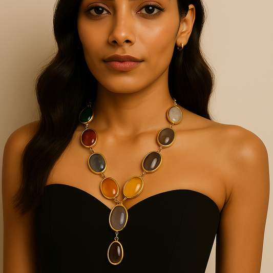 Semi Precious Stone Statement Necklace