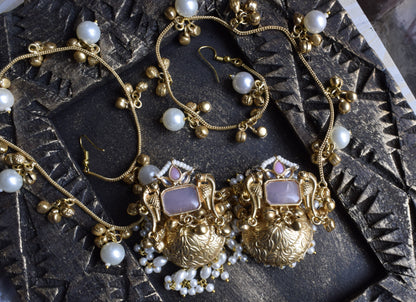 Pearl Whisper Earchain Jhumkas