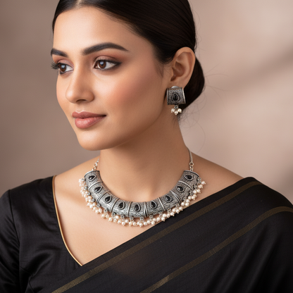 Designer Gemstone Block Choker Necklace