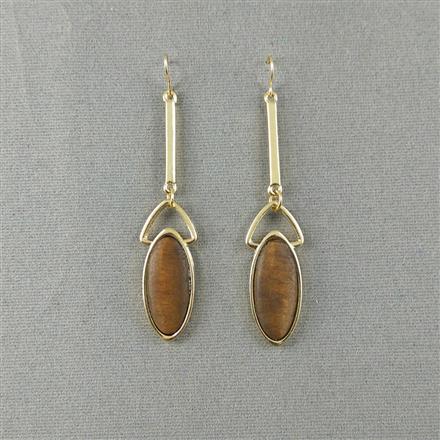 Designer Wooden Dangle Drop Earring - GlitterGleam