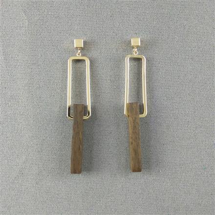 Imported Fancy Wooden Earrings - GlitterGleam