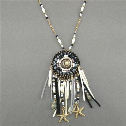 Boho dream catcher style pendent necklace - GlitterGleam