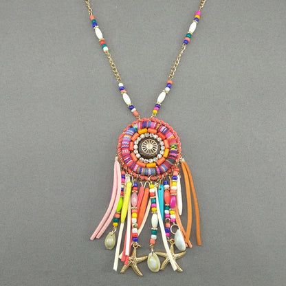 Boho dream catcher style pendent necklace - GlitterGleam