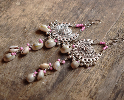 Seashell Chandbali Chandelier Earrings - GlitterGleam