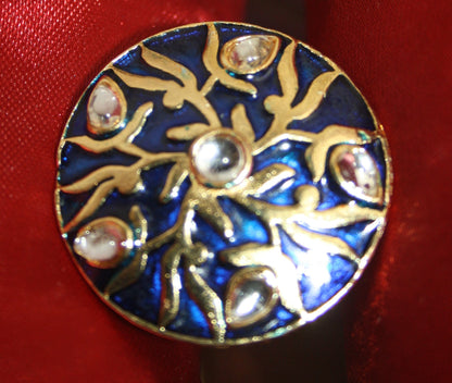 Traditional Meenakari & Kundan Finger Rings - GlitterGleam