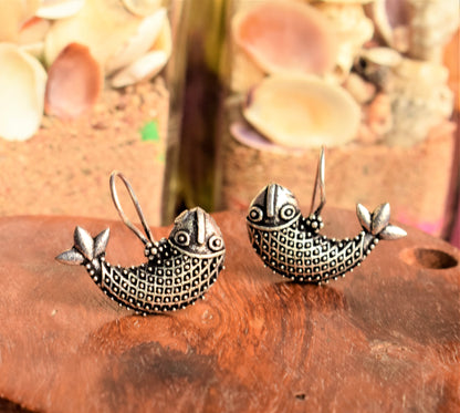 Silver Oxidised Fish Danglers