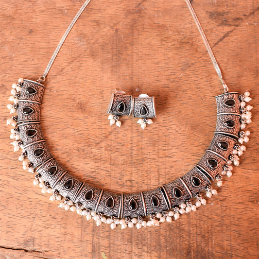 Designer Gemstone Block Choker Necklace