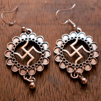 Swastik Long Chain Pendant Necklace Set