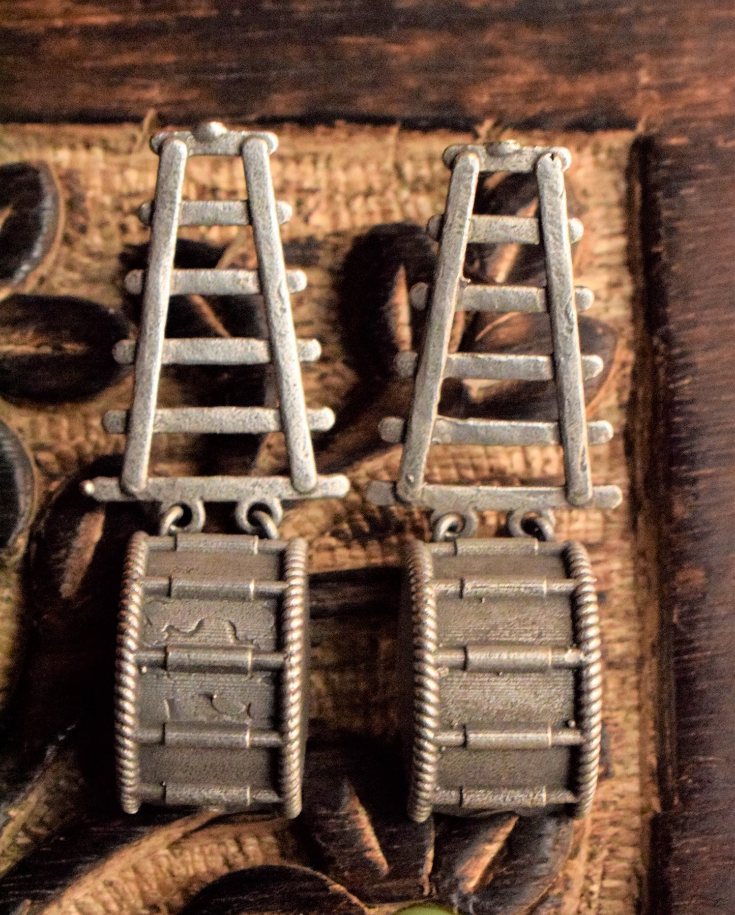 German Silver Dhol Earrings