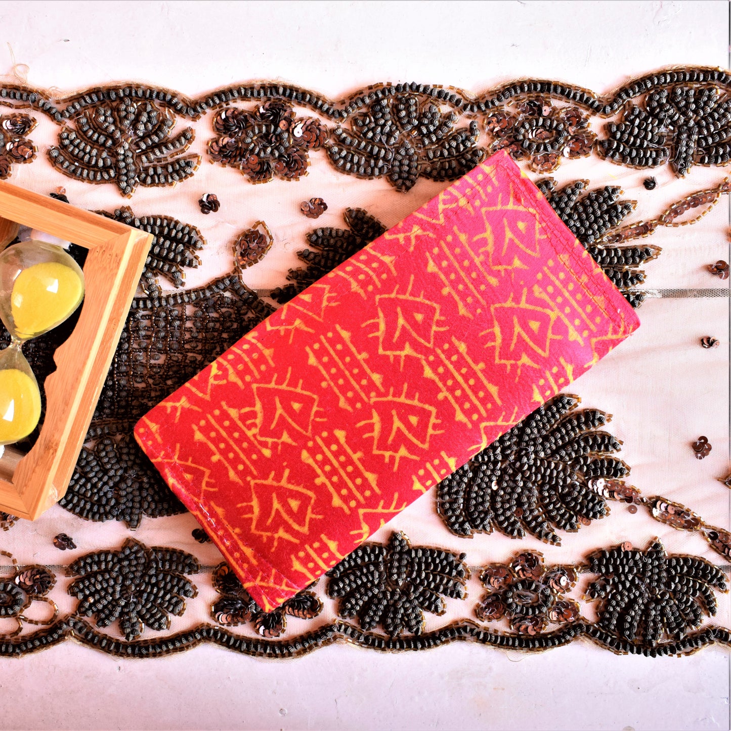Pink Handcrafted Mashru Silk Wallet