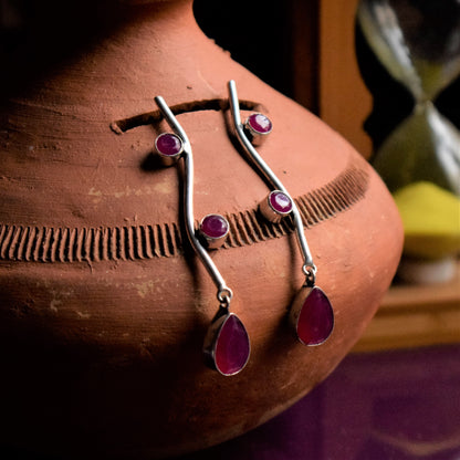 Cluster Tassel Gemstone Earring