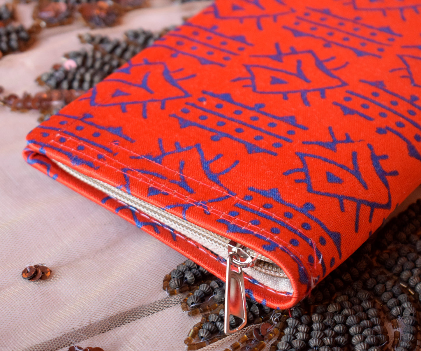 Neon Handcrafted Mashru Silk Wallet