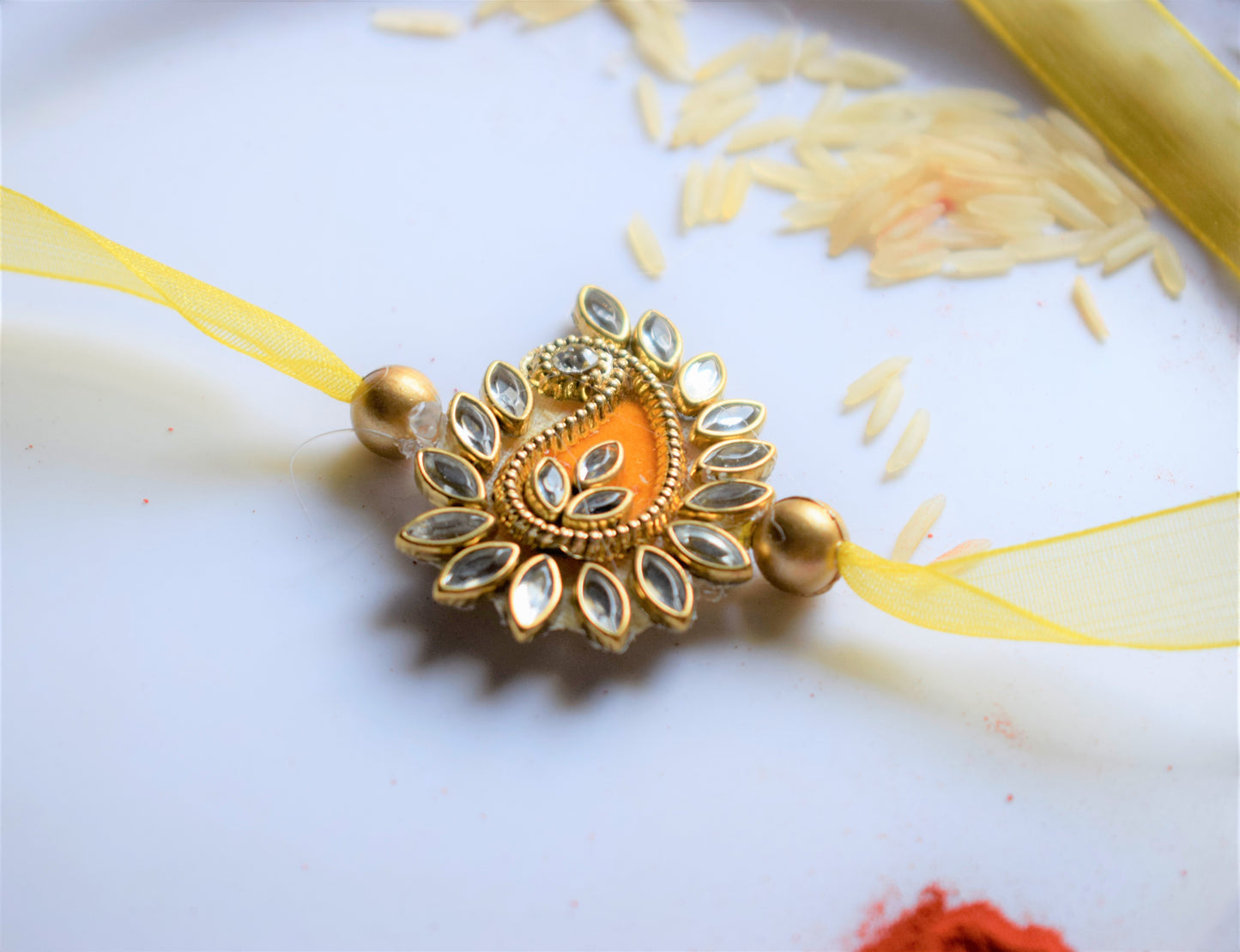 Paisley Kundan and Sheer Rakhi