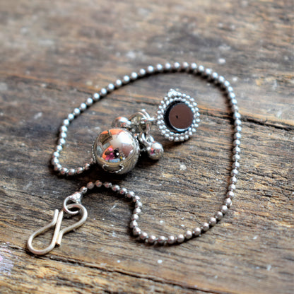 Silver Oxidized Mirror Hook Nose Push Pin - GlitterGleam