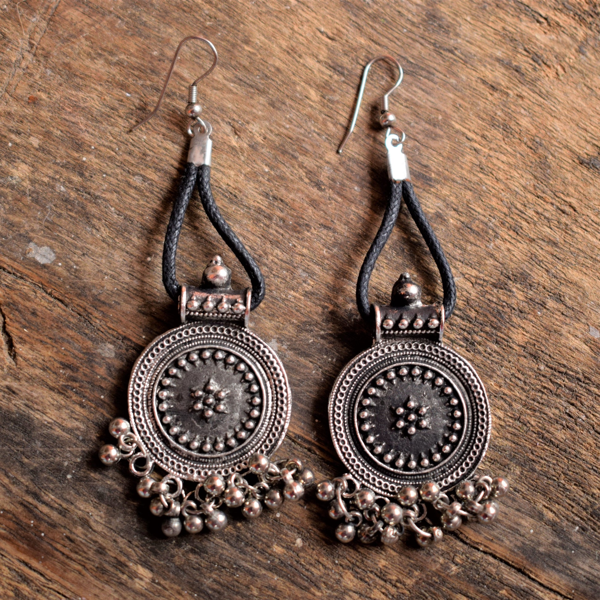 Tribal Circular String Danglers - GlitterGleam