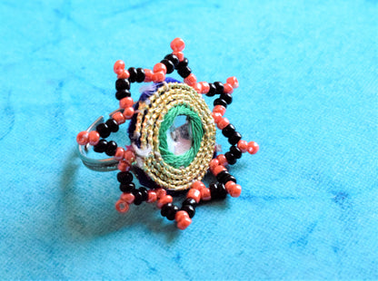 Mirror Style Tribal Bead Finger Ring