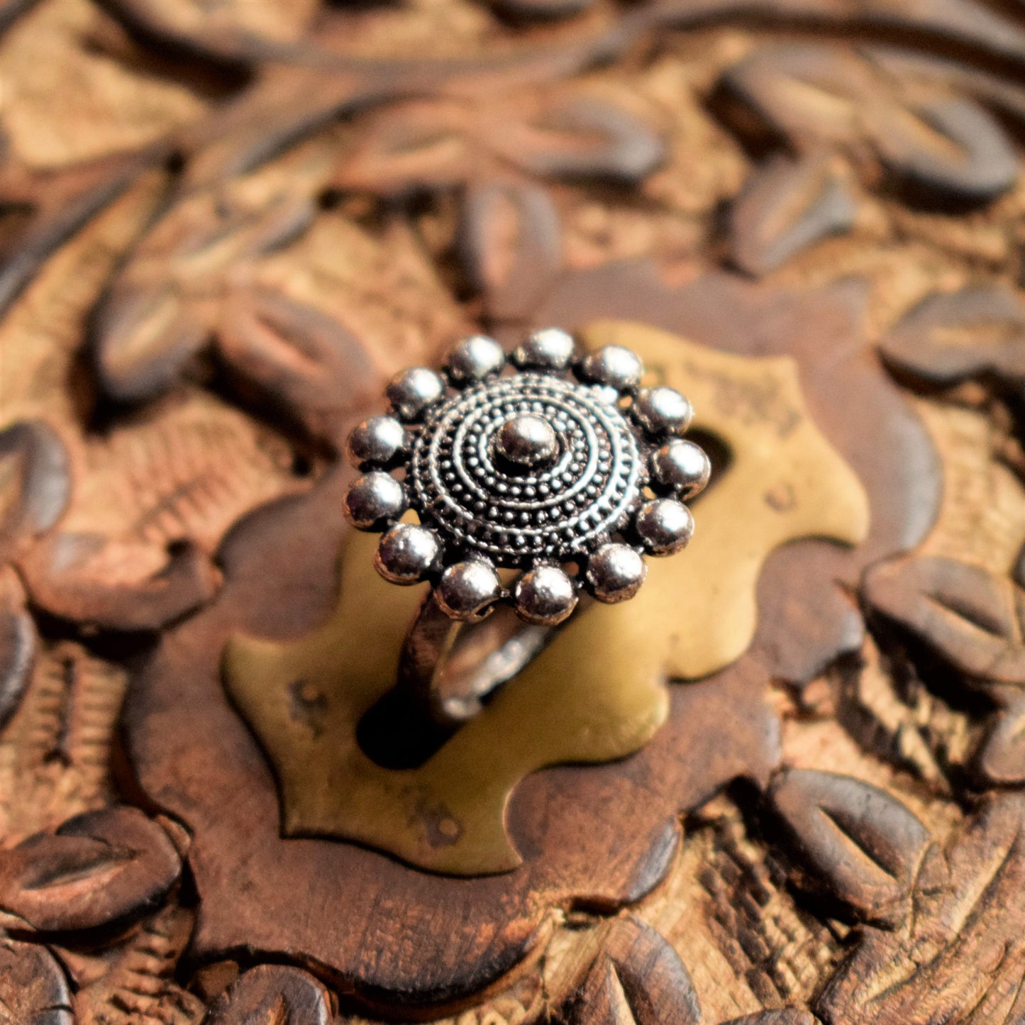 Designer Tribal Coil German Silver Finger Ring