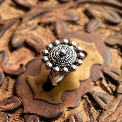 Designer Tribal Coil German Silver Finger Ring